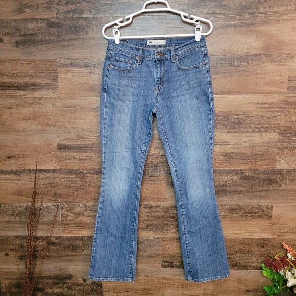 Levi's Jeans Size 6 Bootcut 515 Mid Rise Button Flaps Ripped Stretch Western - Picture 2 of 10